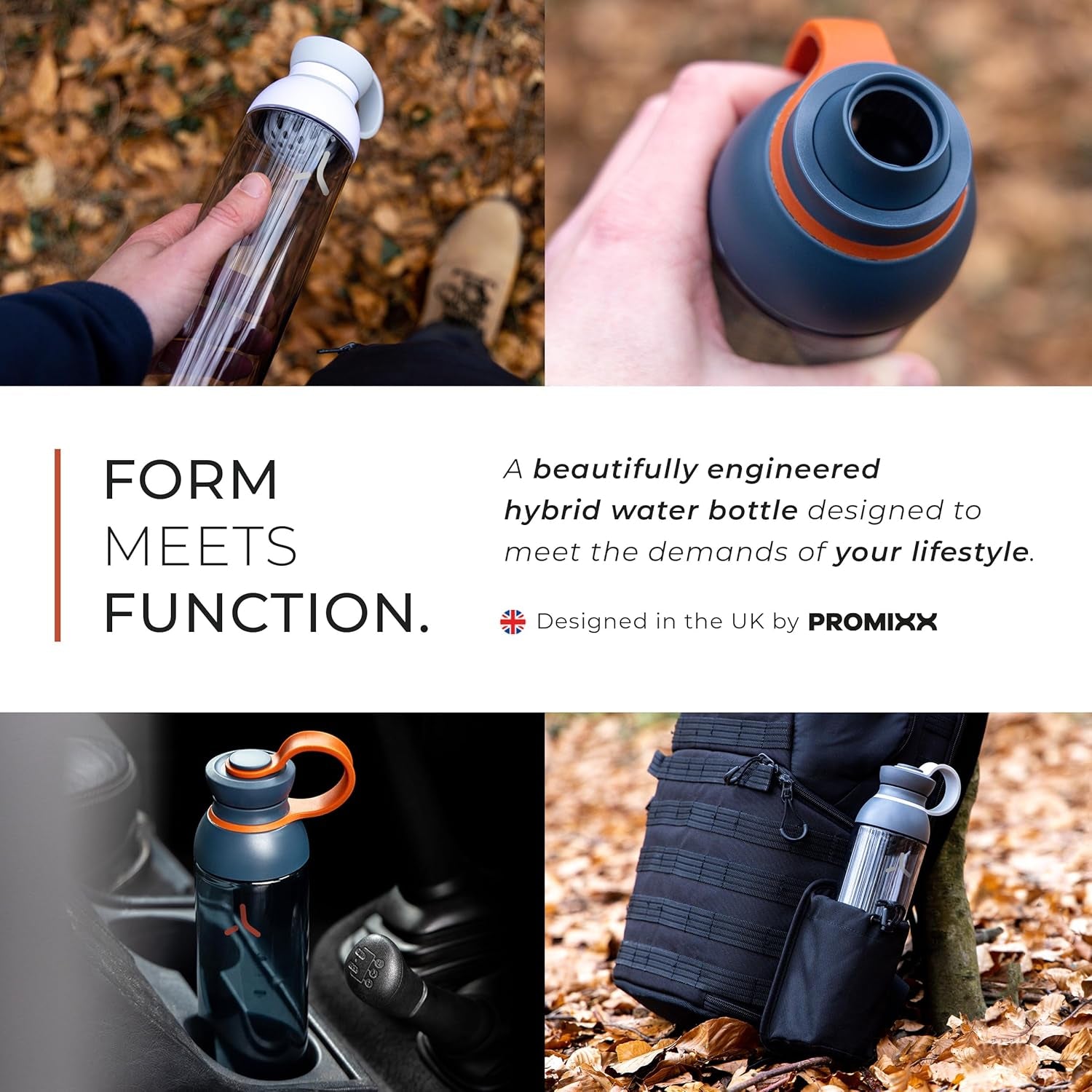 FORM Protein Shaker Bottle - a Premium for Shakes Infusions and Hydration Durable Gym Bottle, Leakproof Lid, Odorless 26Oz (Graphite Gray), (PRO-P-S2-760SHAKER-GGCG)