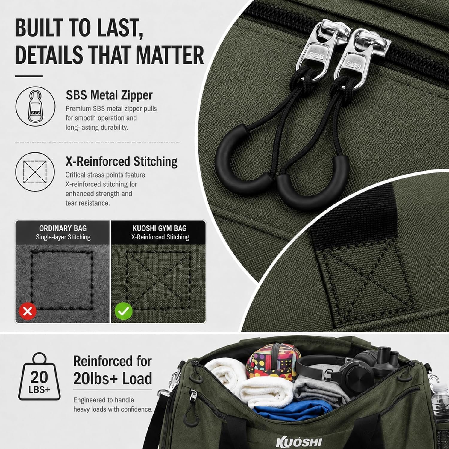 56L Gym Bag Sports Duffle Bag with Shoe Compartment & Wet Pocket, Carry-On Luggage Bag with Quick-Access Pouch, Weekender Overnight Travel Bag for Men & Women