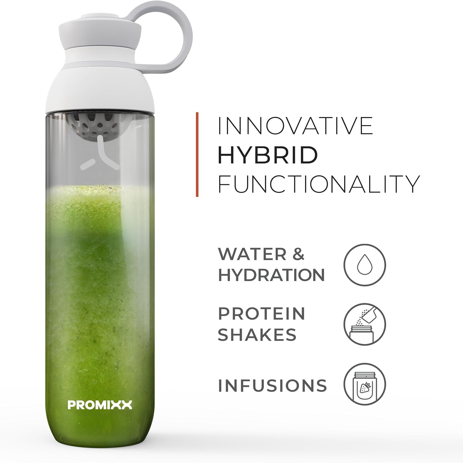 FORM Protein Shaker Bottle - a Premium for Shakes Infusions and Hydration Durable Gym Bottle, Leakproof Lid, Odorless 26Oz (Graphite Gray), (PRO-P-S2-760SHAKER-GGCG)