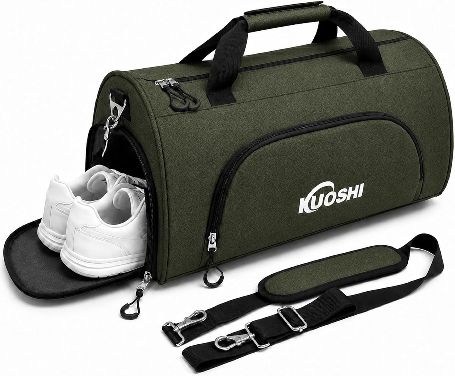 56L Gym Bag Sports Duffle Bag with Shoe Compartment & Wet Pocket, Carry-On Luggage Bag with Quick-Access Pouch, Weekender Overnight Travel Bag for Men & Women